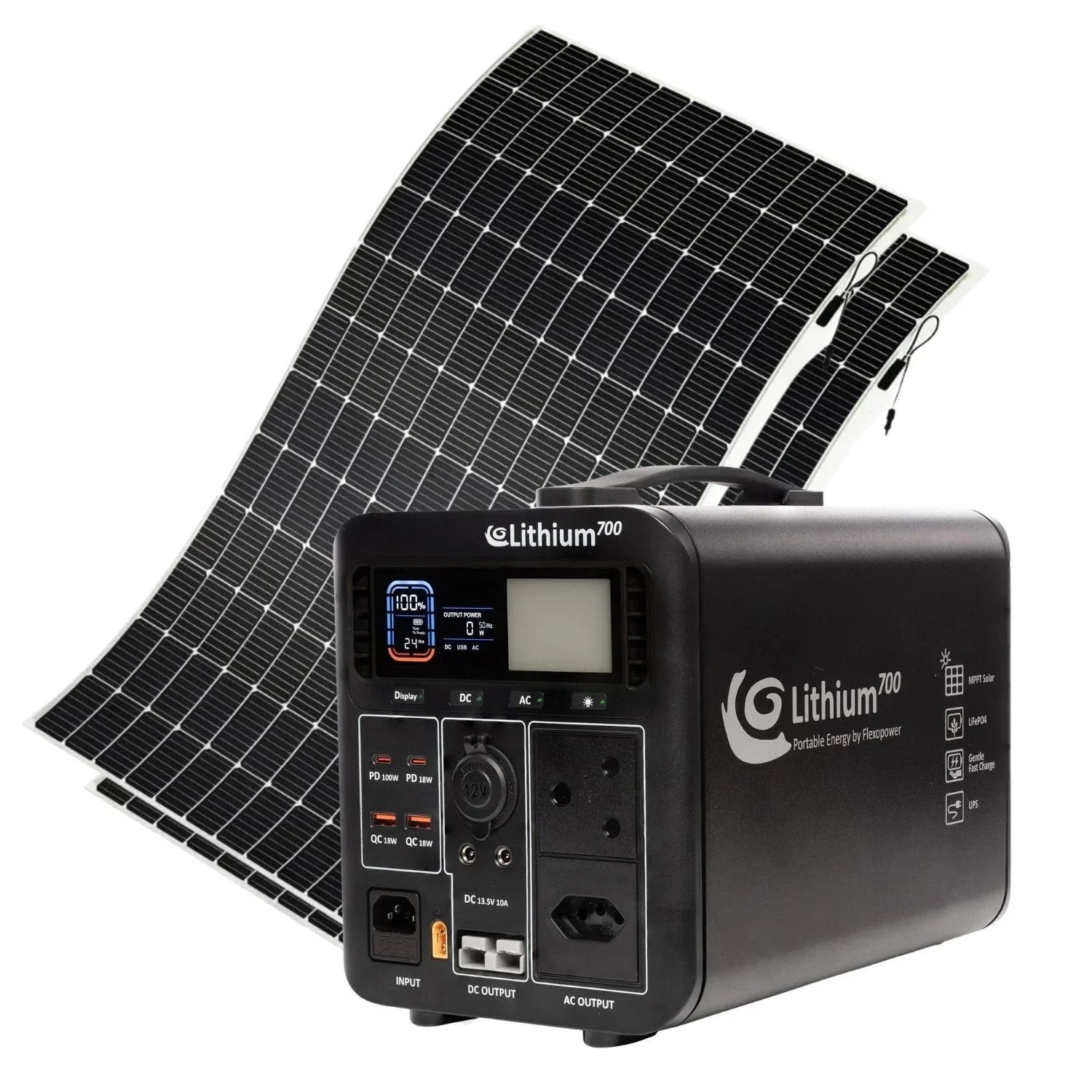 Sunman 200W Flexible Solar and Flexopower 700Wh Portable Power Station Combo